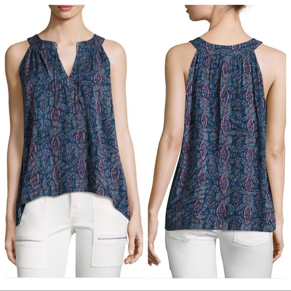 { JOIE } Elian Tile Print Sleeveless Top